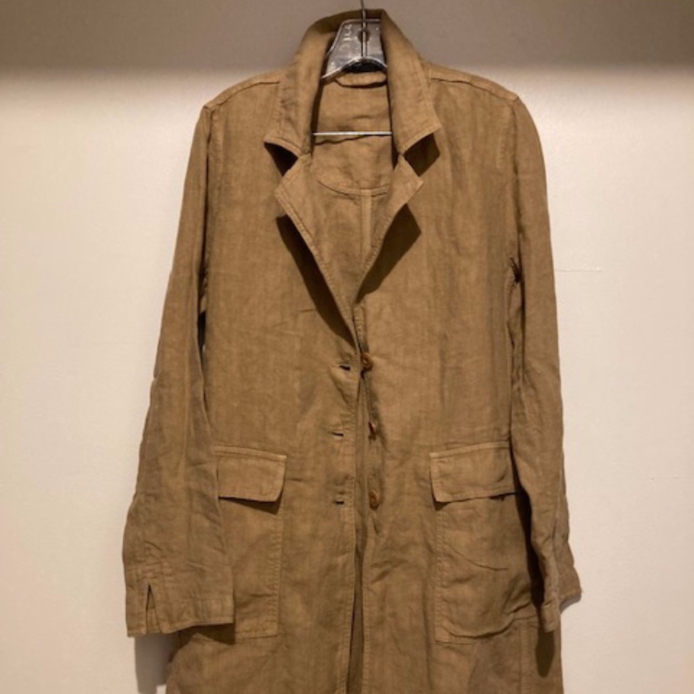 Linen lightweight 3/4 coat jacket Medium